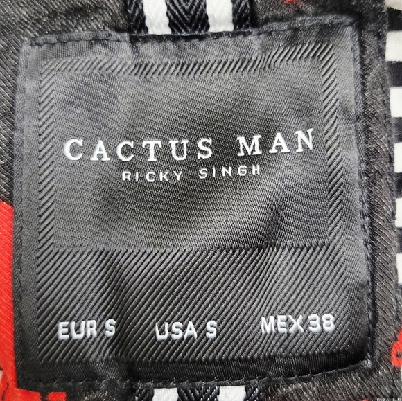 Cactus Ricky Singh Black and Red Butterfly Bomber Jacket | Size Small - Picture 3 of 5